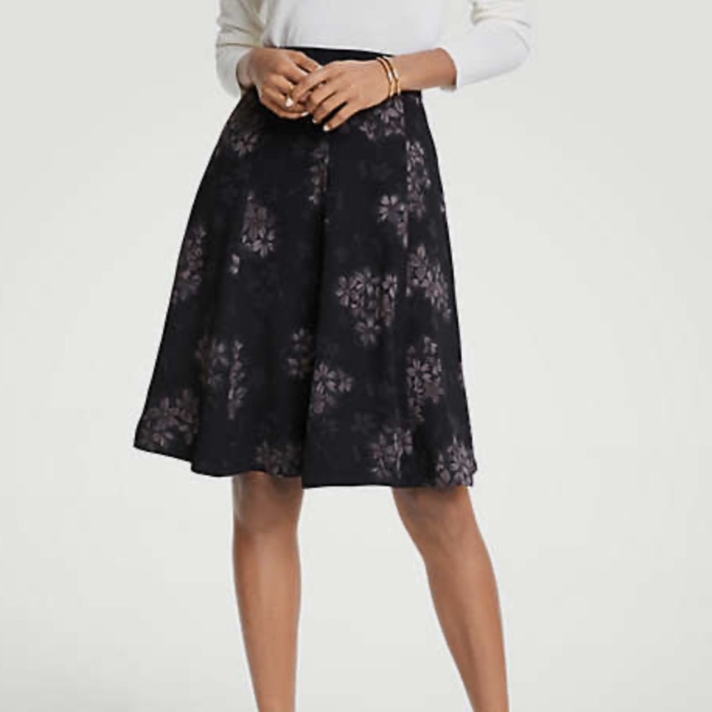 Ann Taylor Crocus Floral Flare Skirt